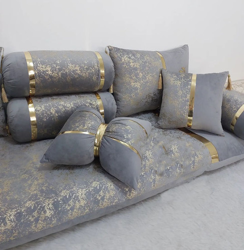 ست مخمل طوسی طلاکوب