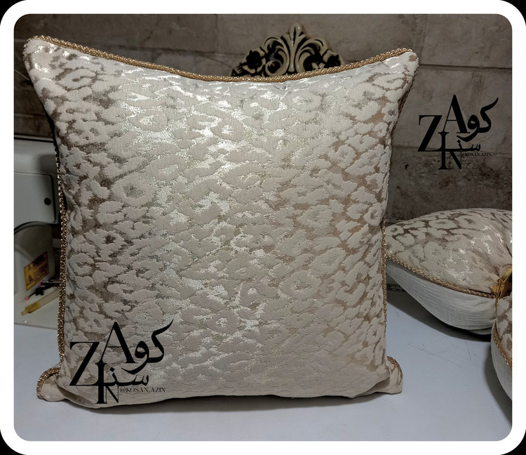 کاور کوسن مربع پتینه ترک طرح شیوا سایز ۴۰در ۴۰ برند آذین